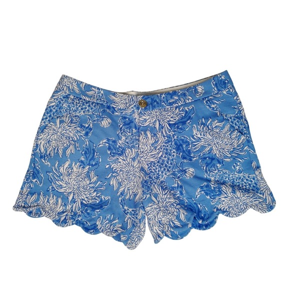 Lilly Pulitzer Pants - NWT Lilly Pulitzer Buttercup Knit Short Boca Blue Croc & Lock It Scalloped Hem 8